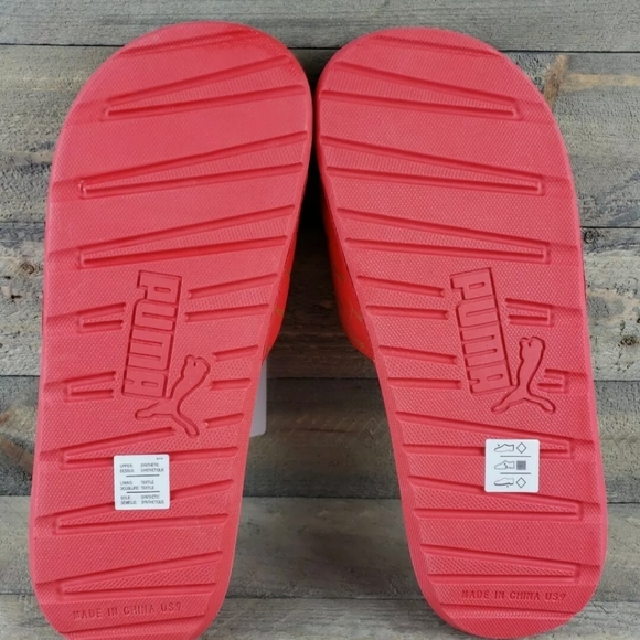 Puma Cool Cat Bold 2 Slides Sandals Red Gold - Picture 5 of 8